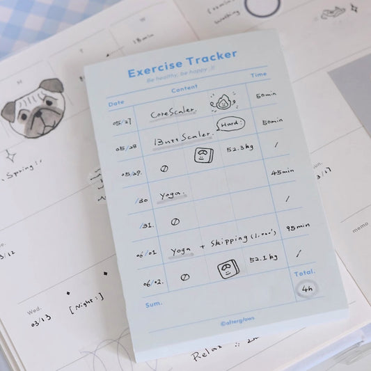 Afterglows | Exercise Tracker Memo Note Pad