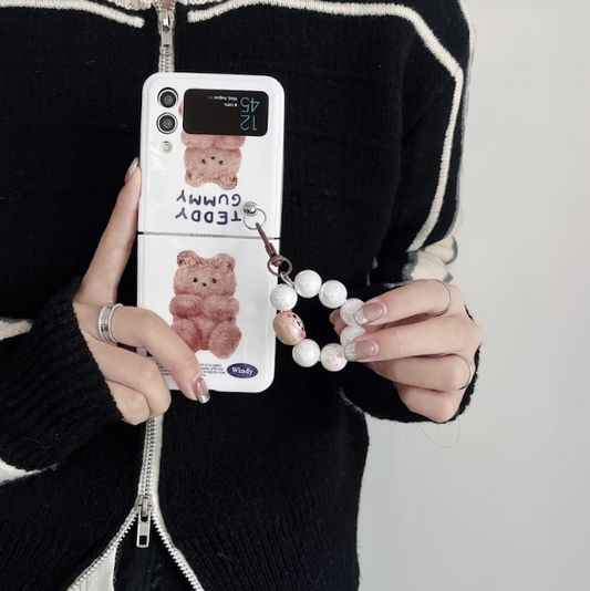 Kawaii Cartoon Teddy Bear Samsung Z Flip Phone case