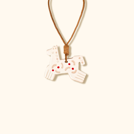 Her Market | Infinity Love Pattern Creamy Symbolic Ceramic Horse Charm