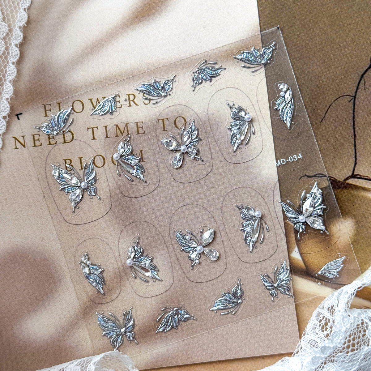 Hello Claws | Butterfly Diamond Wedding Nail Deco Sticker