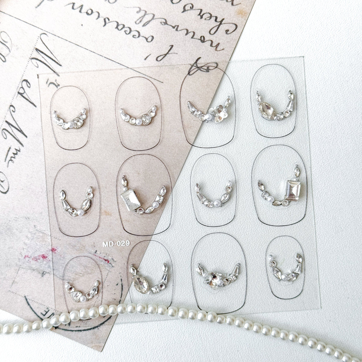 Hello Claws | Silver Diamond Necklace Wedding Nail Deco Sticker
