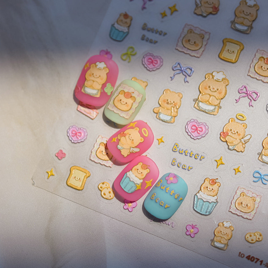 Hello Claws | Butter Bear 5D Nail Deco Sticker