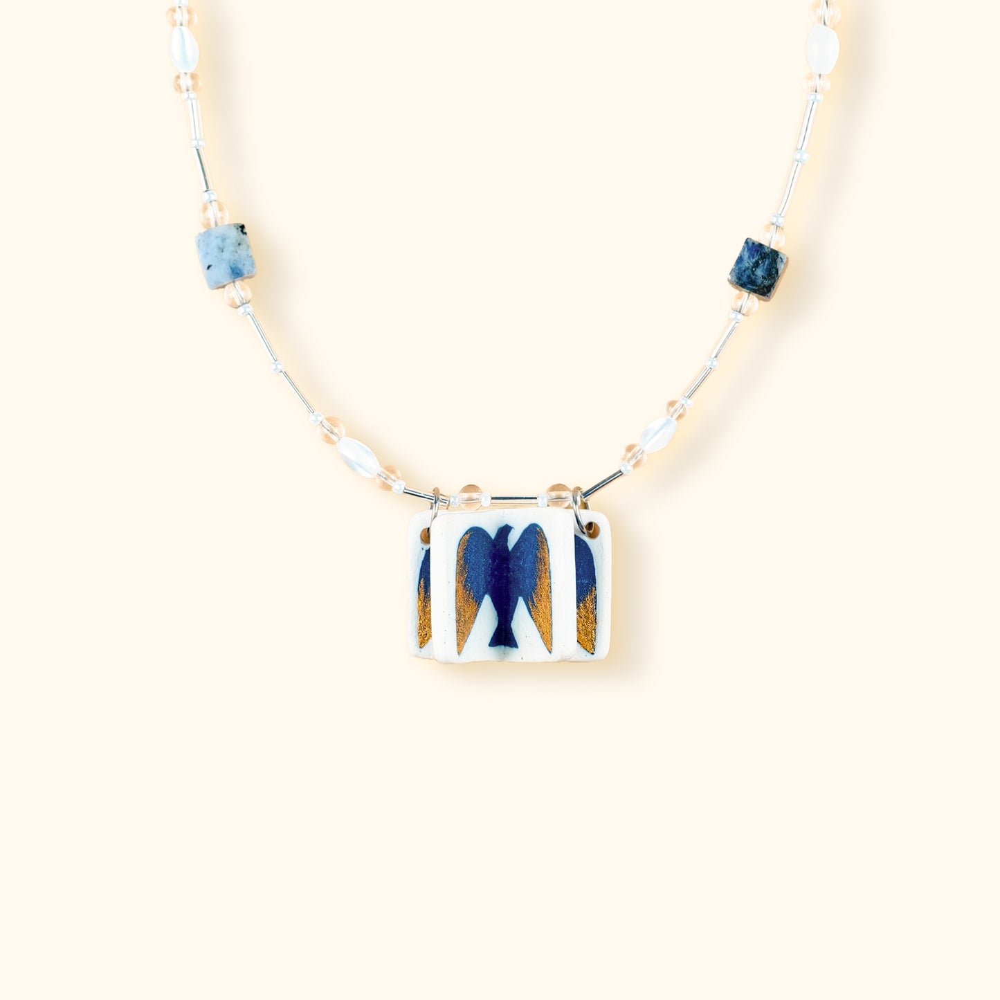 Her Market | Story Keeper Blue Bird Ceramic Necklace