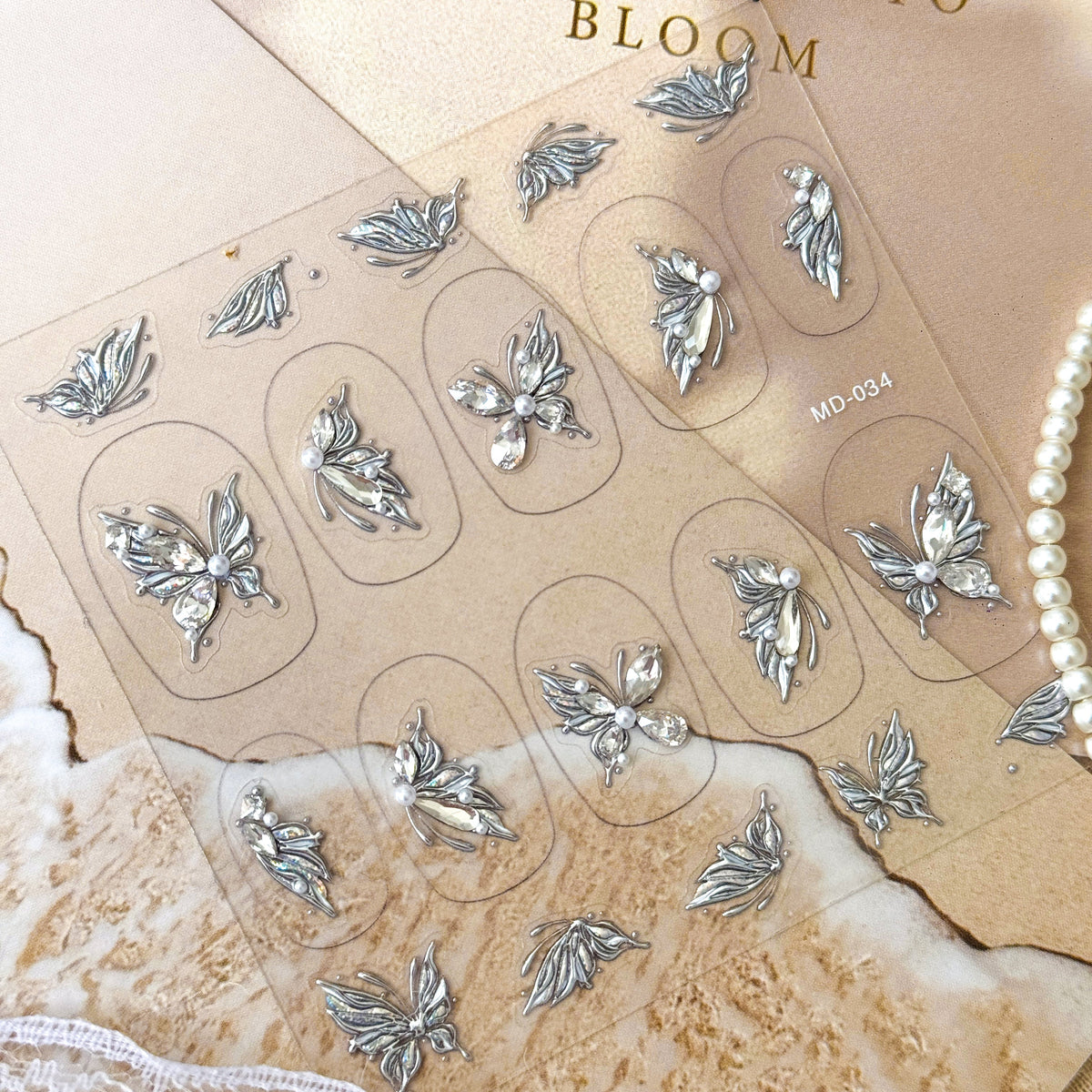 Hello Claws | Butterfly Diamond Wedding Nail Deco Sticker