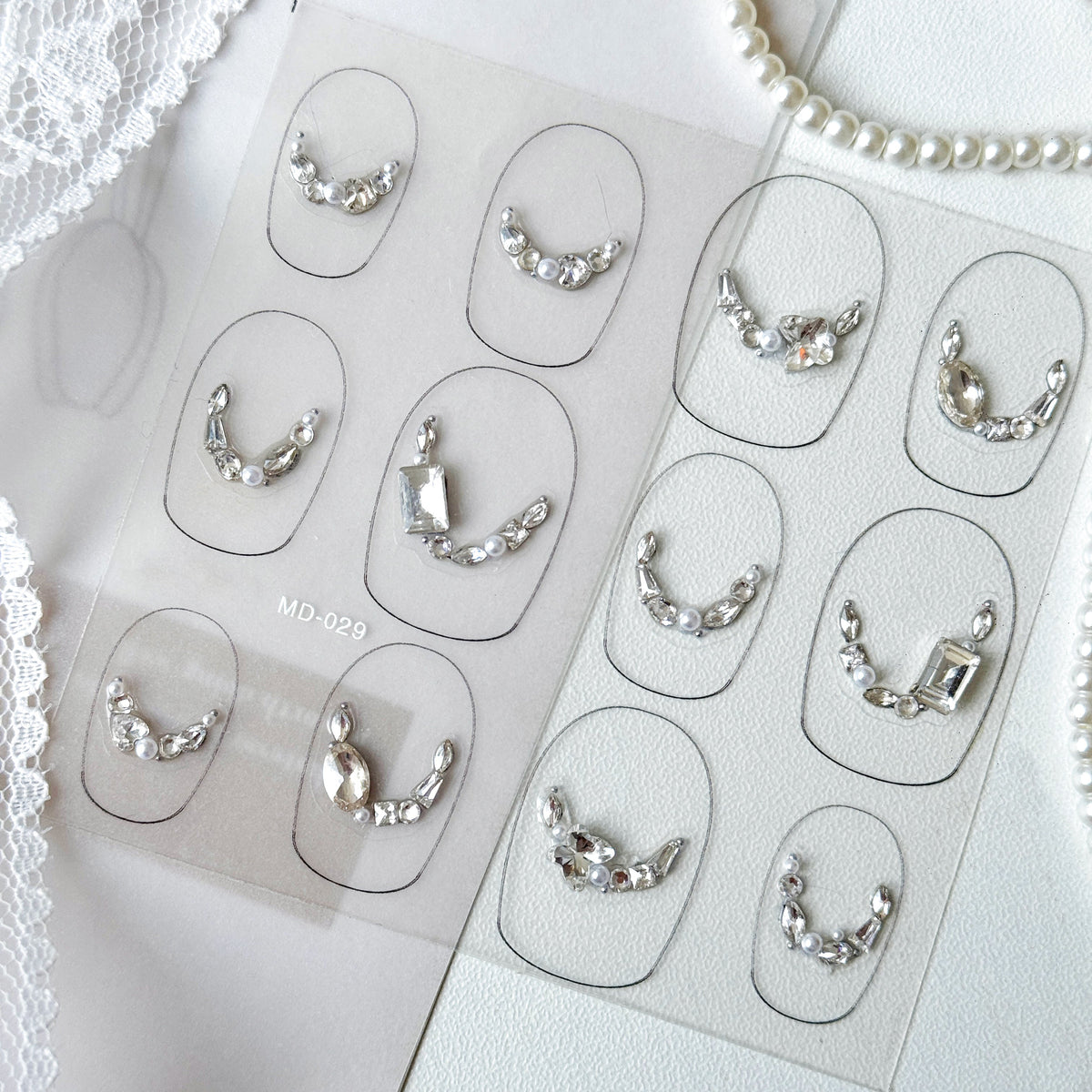 Hello Claws | Silver Diamond Necklace Wedding Nail Deco Sticker