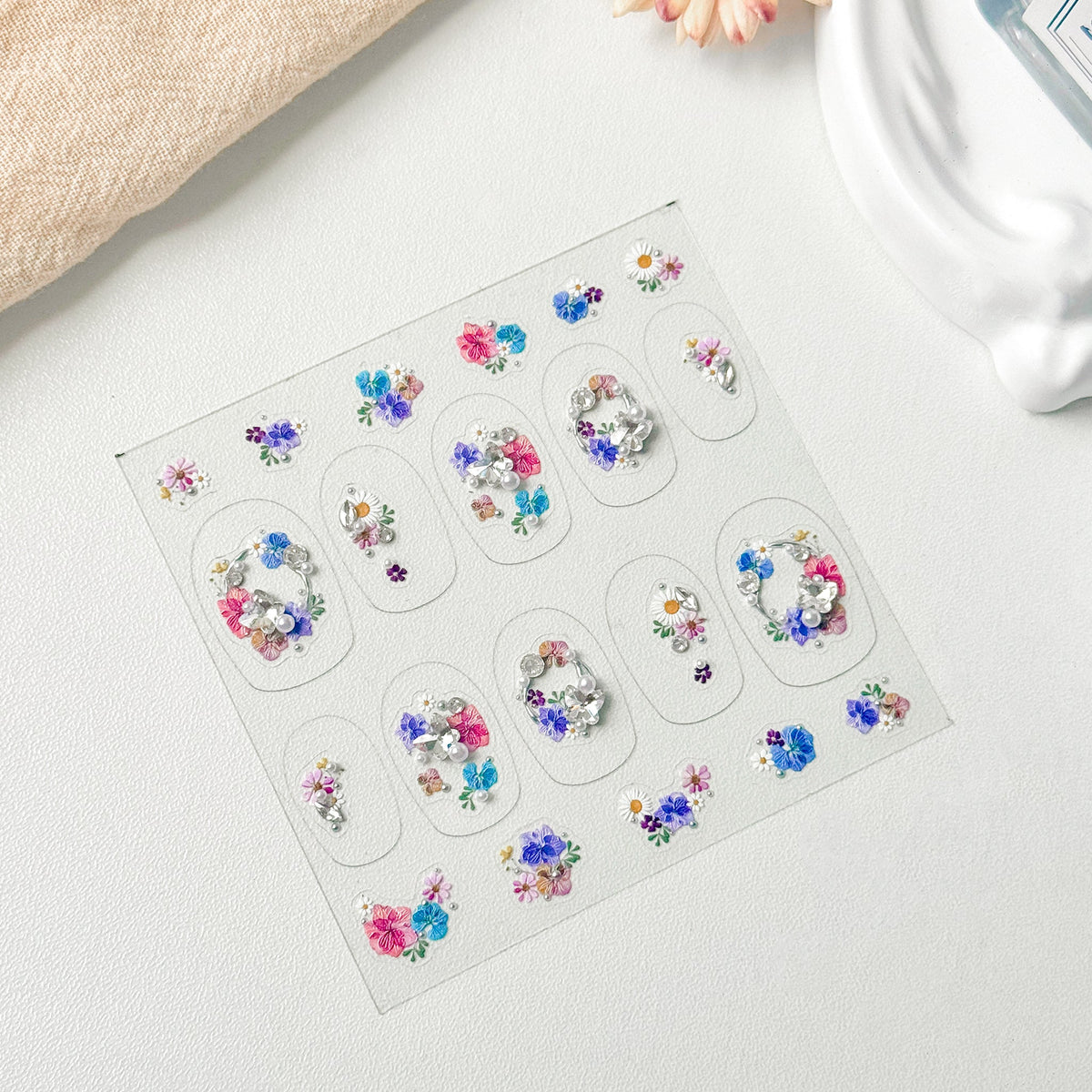 Hello Claws | Flower Diamond Nail Deco Sticker