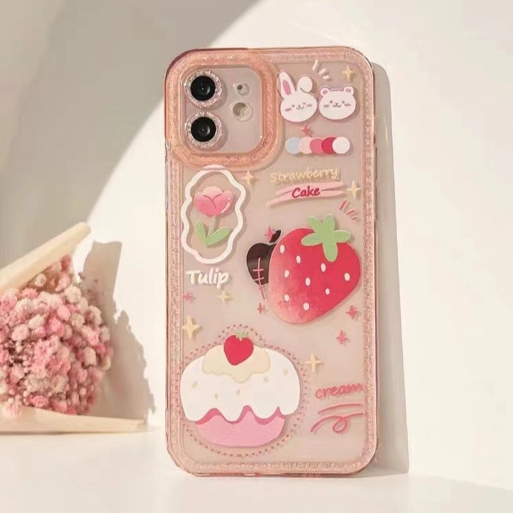 Pink Strawberry Cake Phone Case