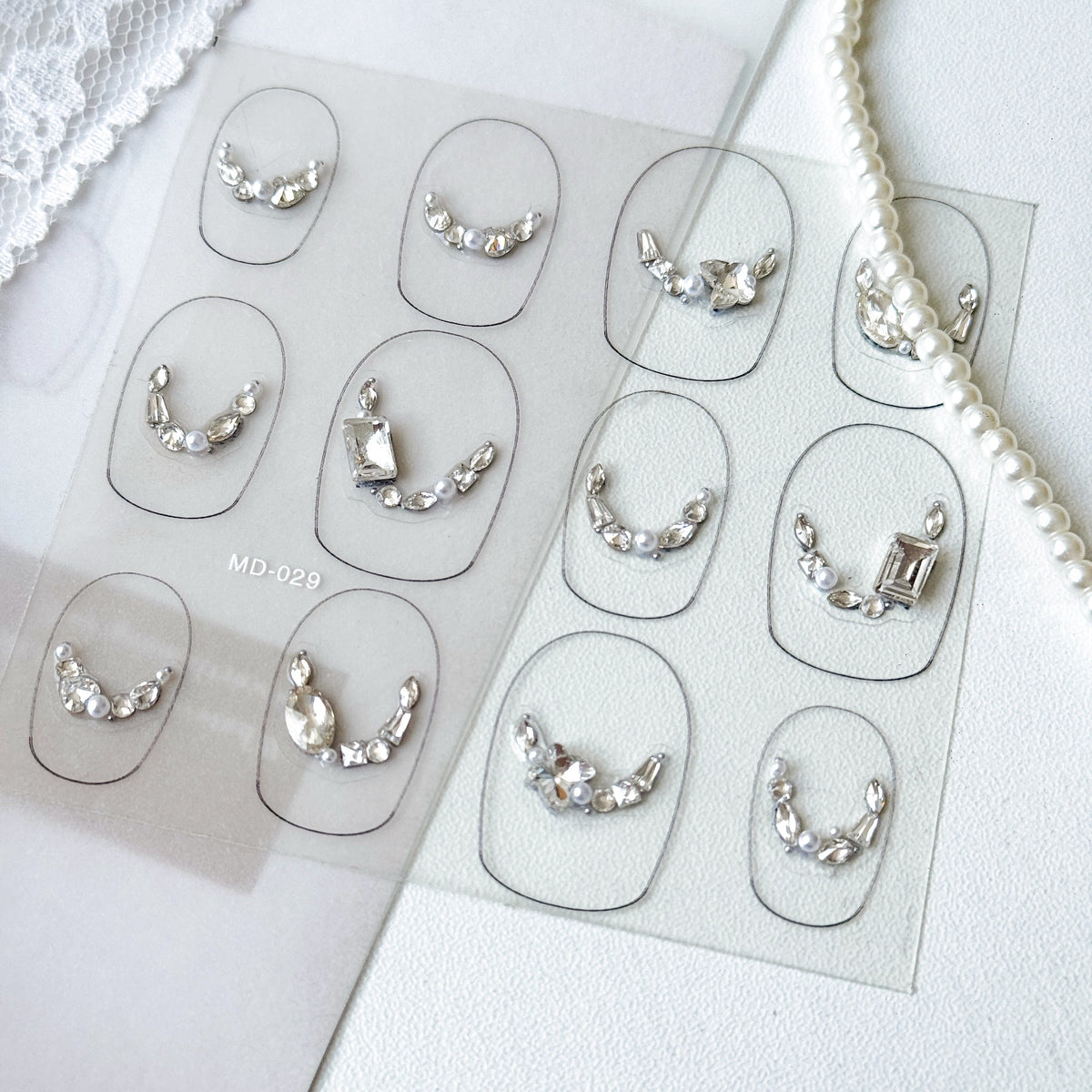 Hello Claws | Silver Diamond Necklace Wedding Nail Deco Sticker