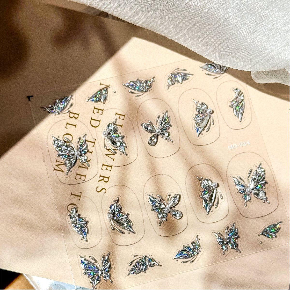 Hello Claws | Butterfly Diamond Wedding Nail Deco Sticker