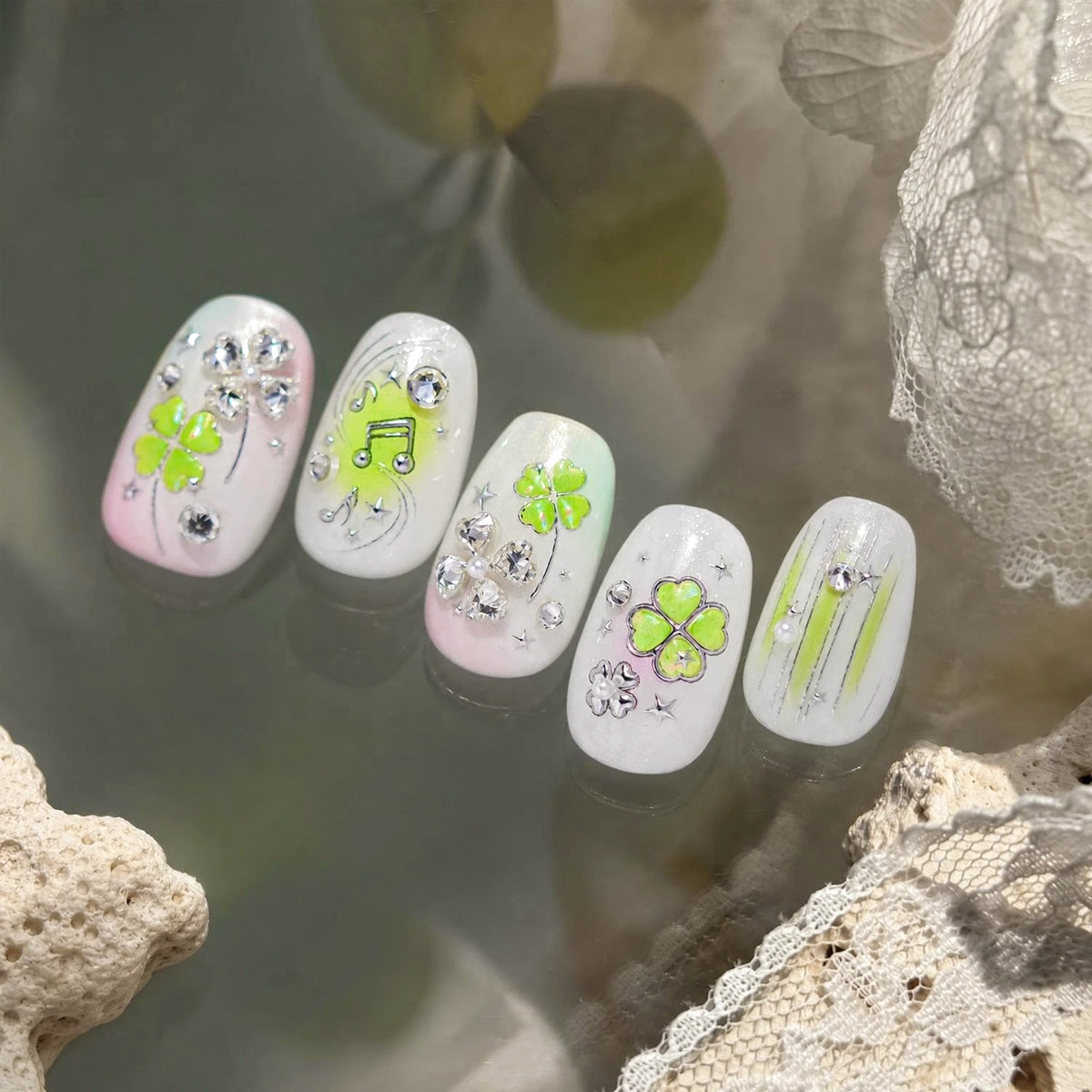 Hello Claws | Clover Music Diamond Nail Deco Sticker