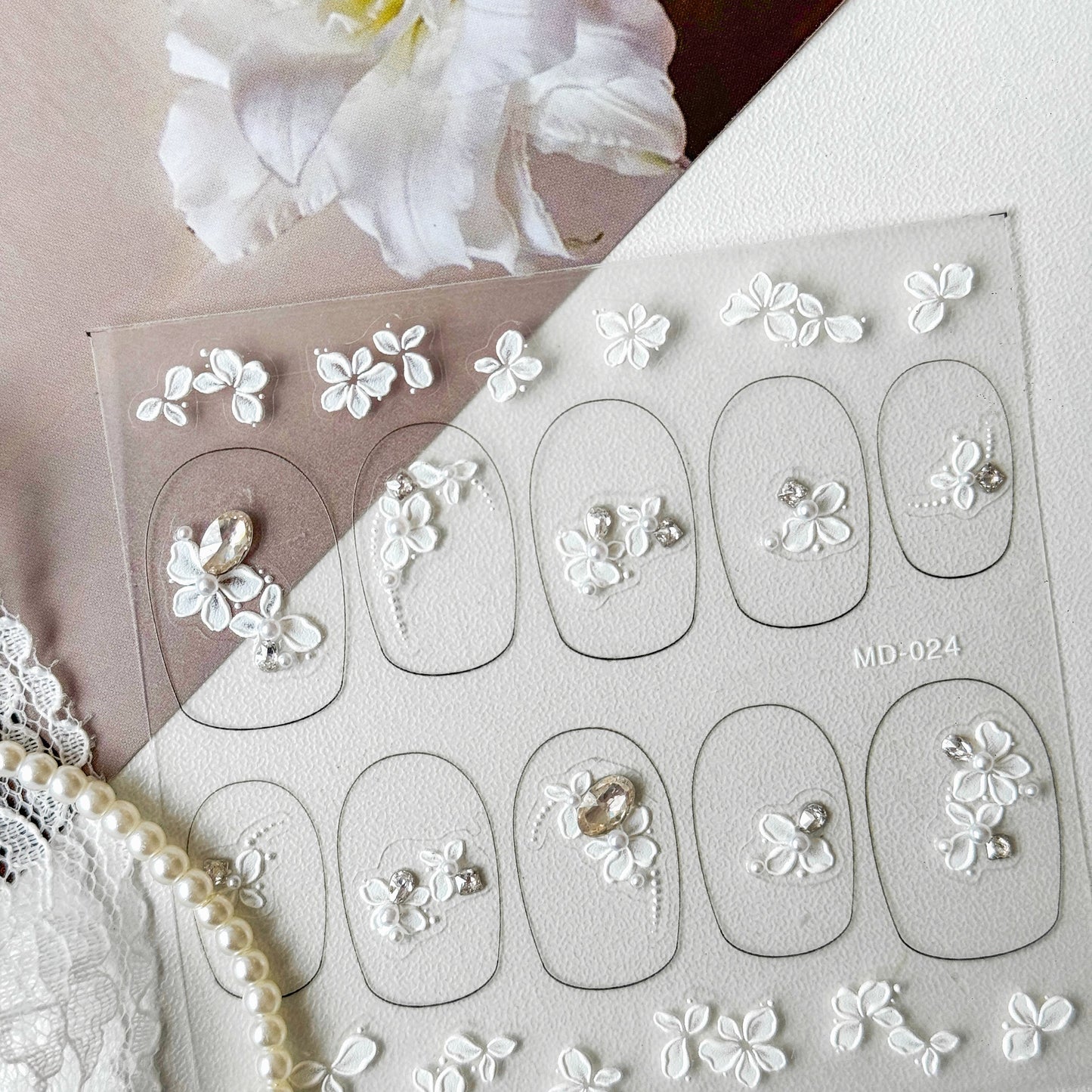 Hello Claws | Flower Diamond Wedding Nail Deco Sticker