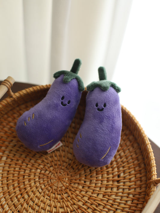 Daily White | Eggplant Plush Charm