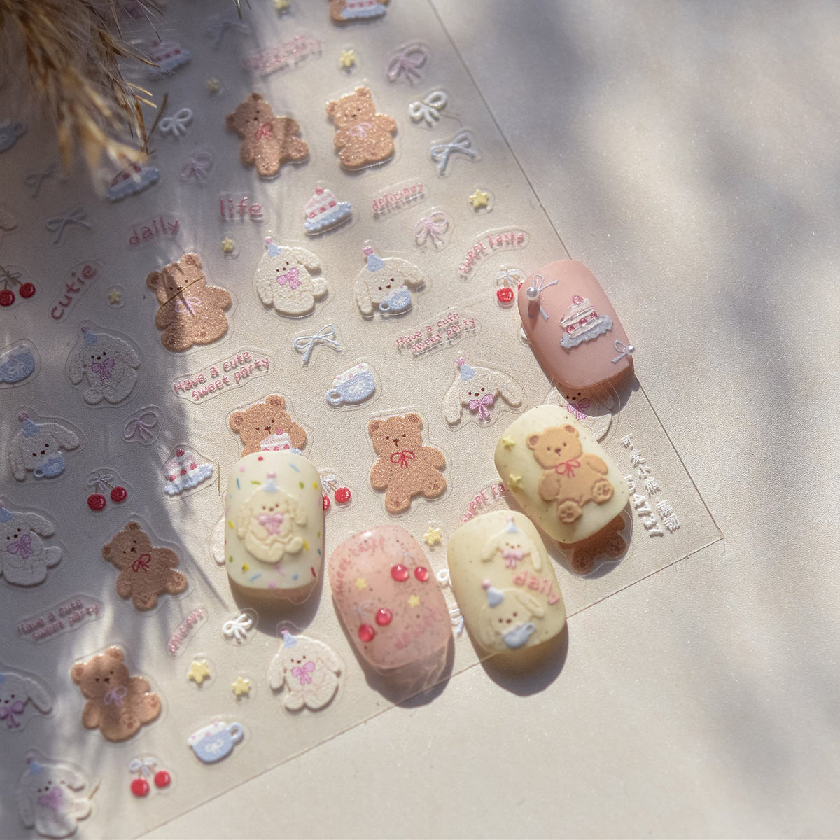 Hello Claws | Kitty And Bear Nail Deco Sticker