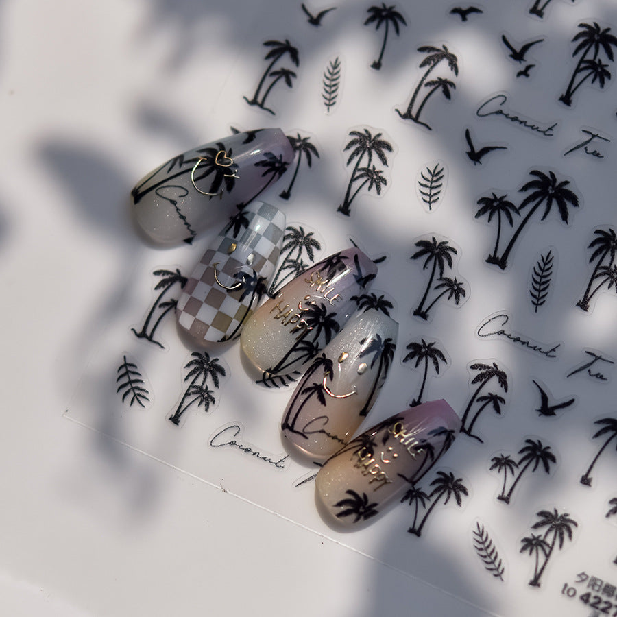 Hello Claws | Black Palm Tree Nail Deco Sticker