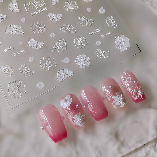 Hello Claws | Nail Deco White Flower Sticker