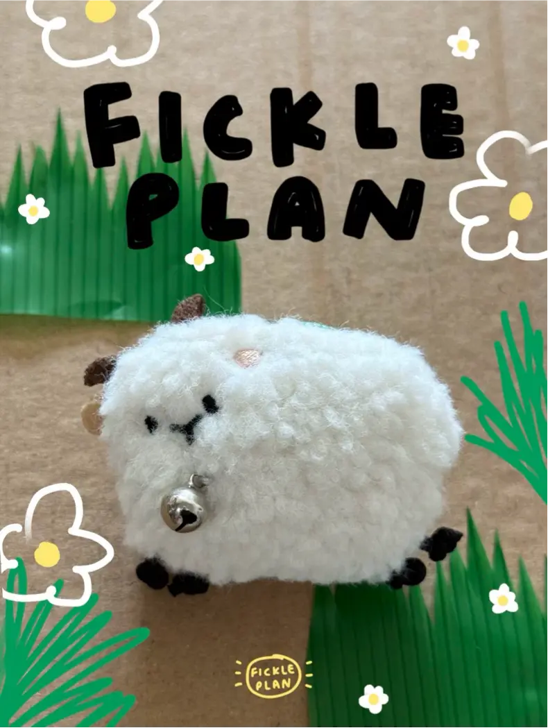 Fickle Plan | Fluffy Sheep Plush Fridge Magnet & Bag Charm