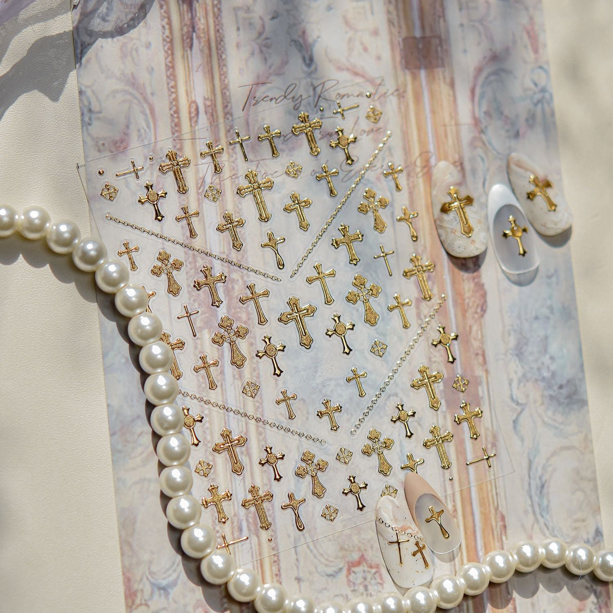 Hello Claws | Gold Cross Nail Deco Sticker