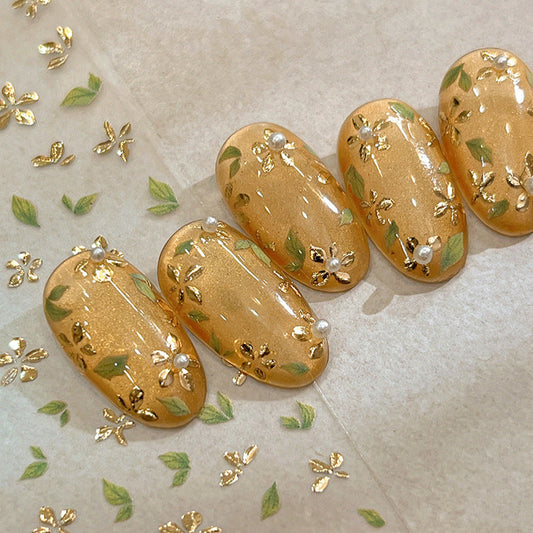 Hello Claws | Gold Flower Nail Deco Sticker