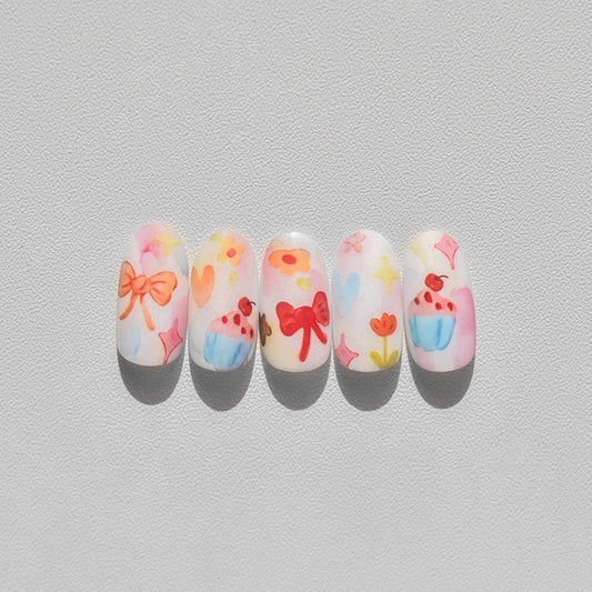 Hello Claws | Kawaii Bowknot Cake Flower Nail Deco Sticker