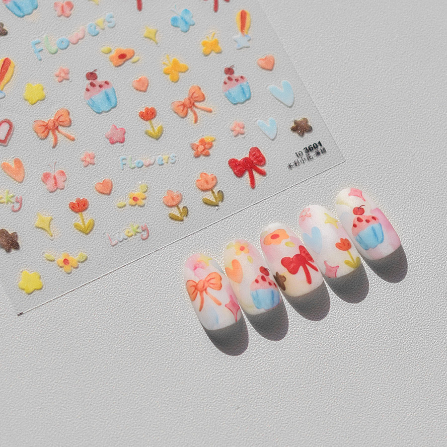 Hello Claws | Kawaii Bowknot Cake Flower Nail Deco Sticker