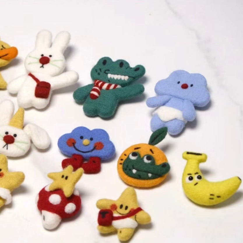 NINIGOGO | EGO & Orange Needle Felted Brooch