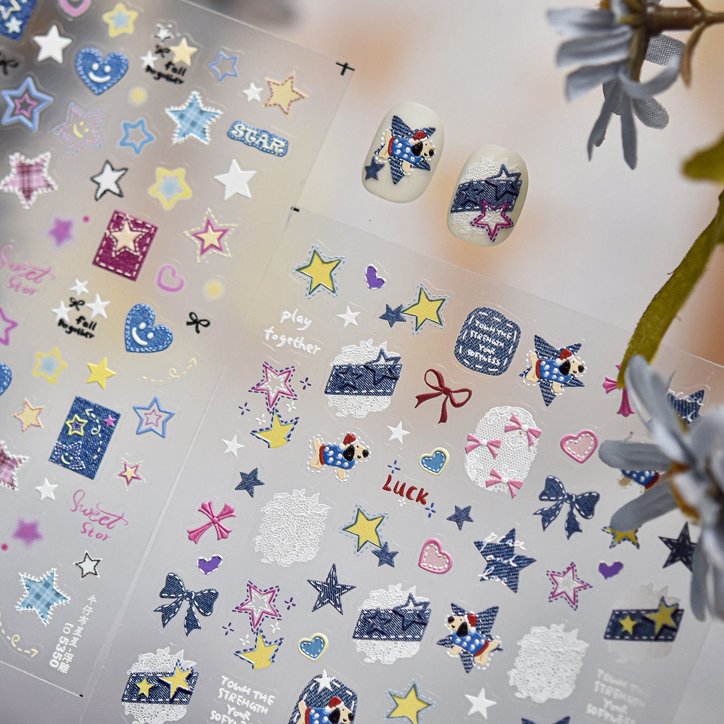 Hello Claws | Jeans Puppy Nail Deco Sticker