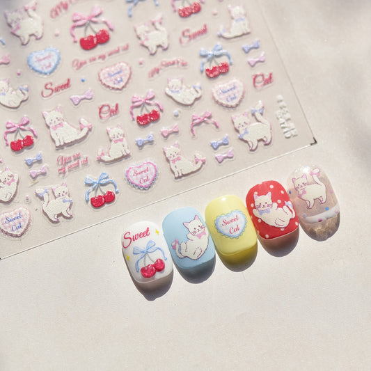 Hello Claws | Kitty And Bear Nail Deco Sticker