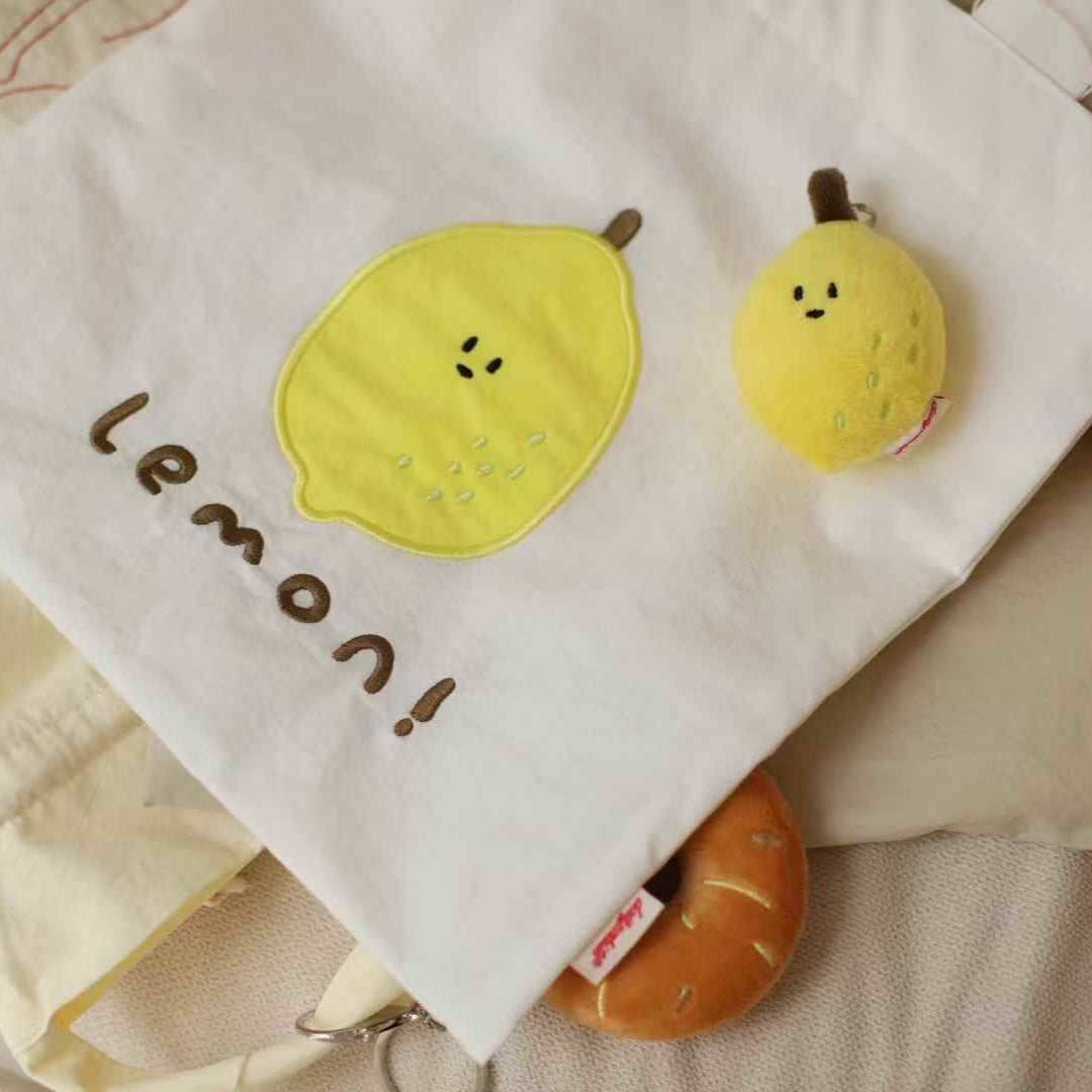 Daily White | Lemon Canvas Bag