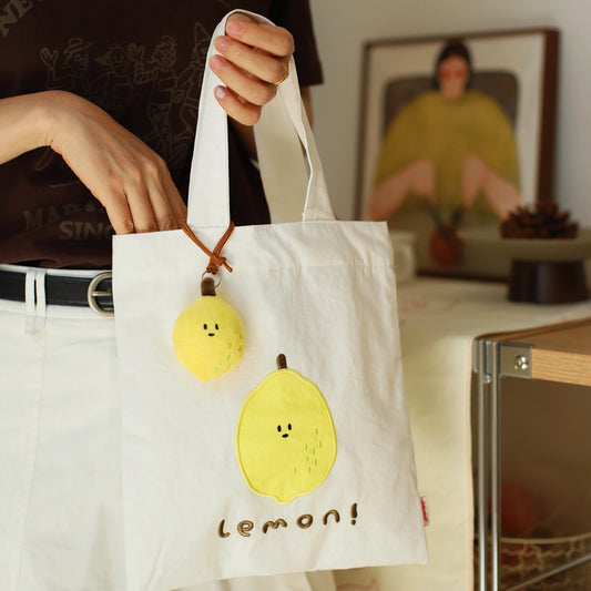 Daily White | Lemon Canvas Bag