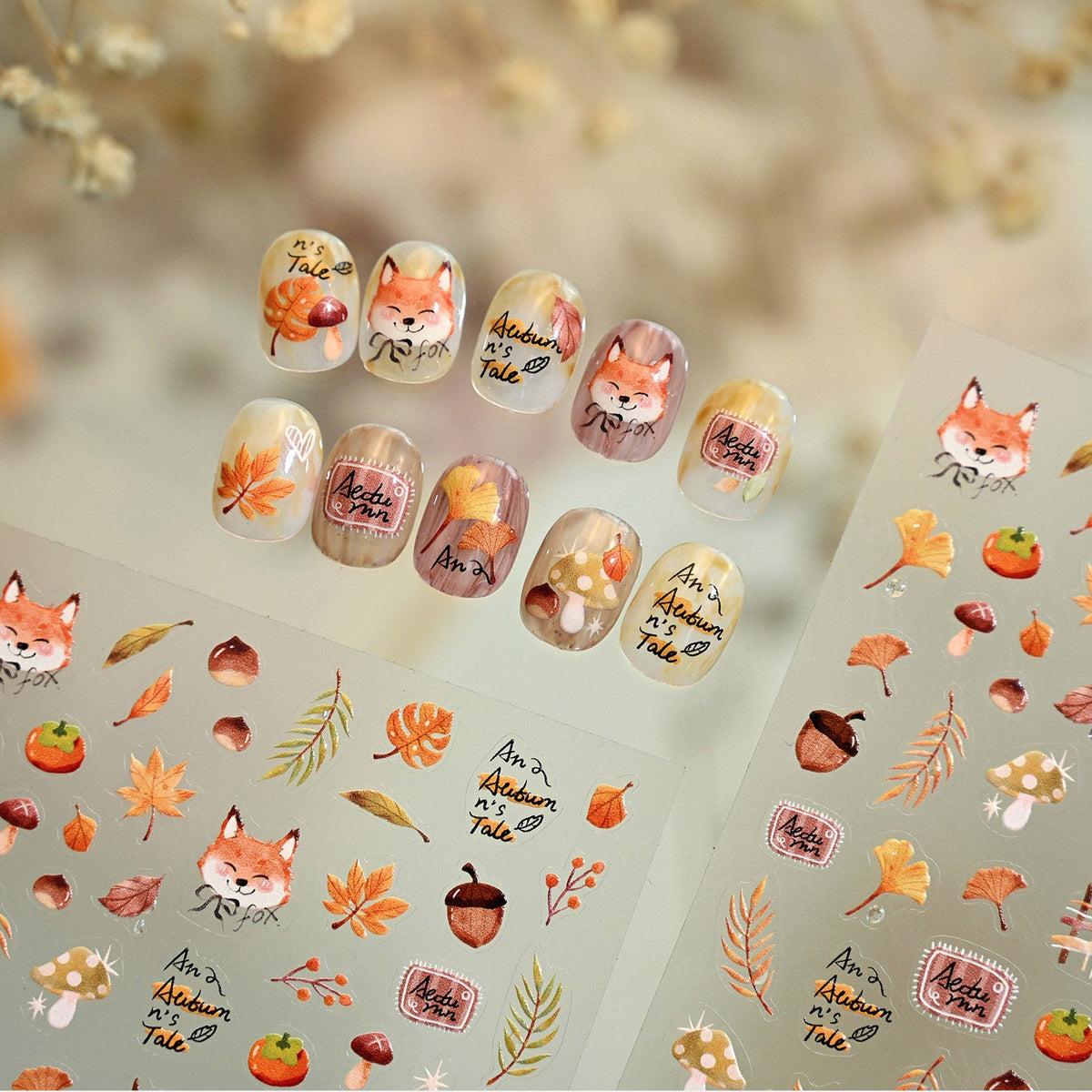 Hello Claws | Autumn Fox Nail Deco Sticker