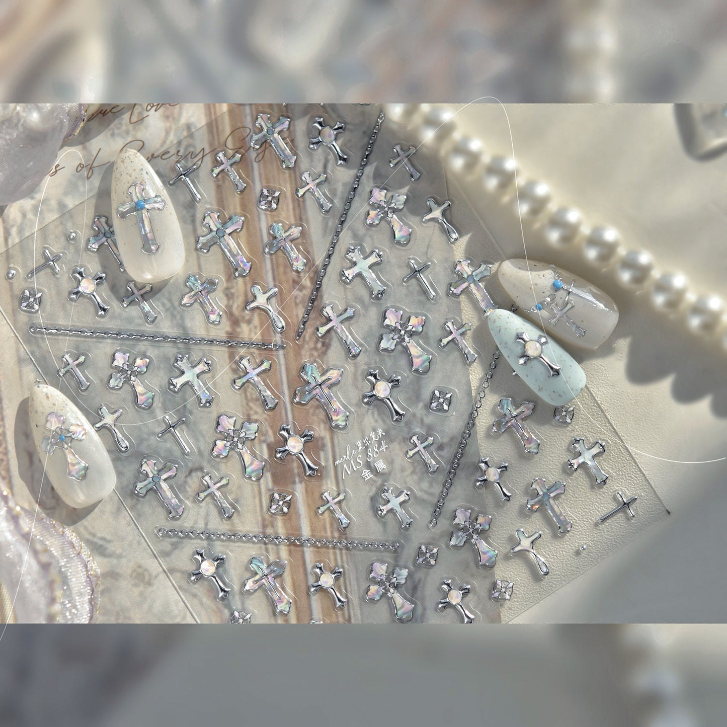 Hello Claws | Shell Cross Nail Deco Sticker