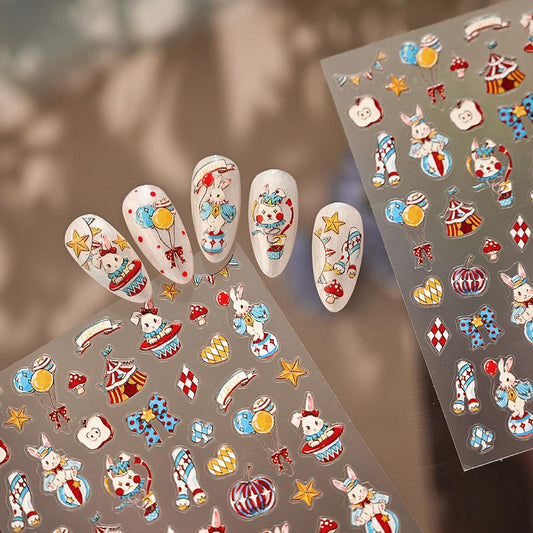 Hello Claws | Rabbit Circus Nail Deco Sticker