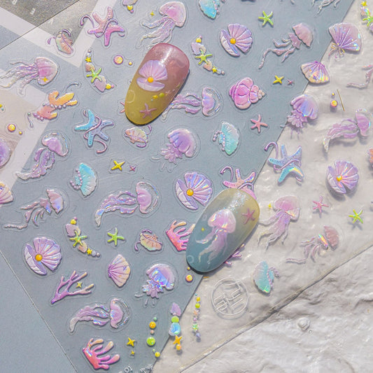 Hello Claws | Bubble Jelly Fish Nail Deco Sticker