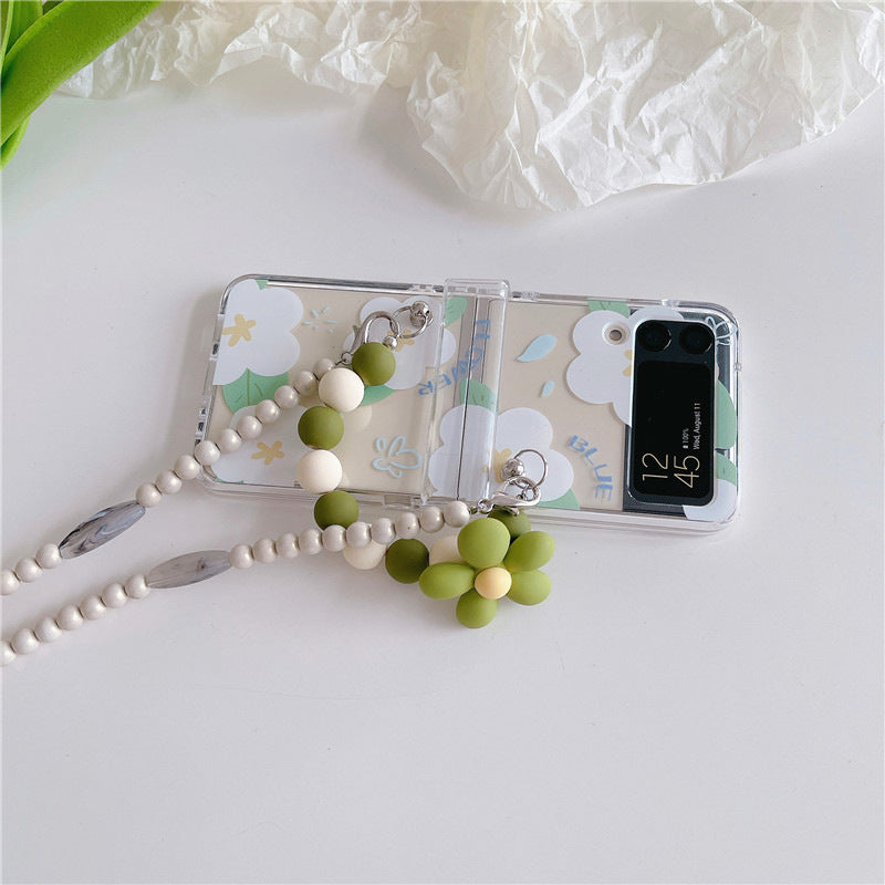 White Flower Samsung Galaxy Z Flip Phone Case