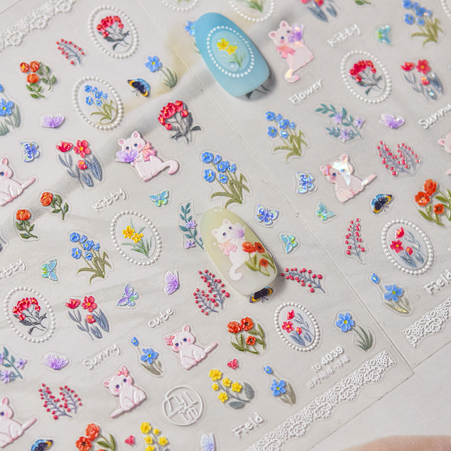 Hello Claws | Kitty Garden Nail Deco Sticker