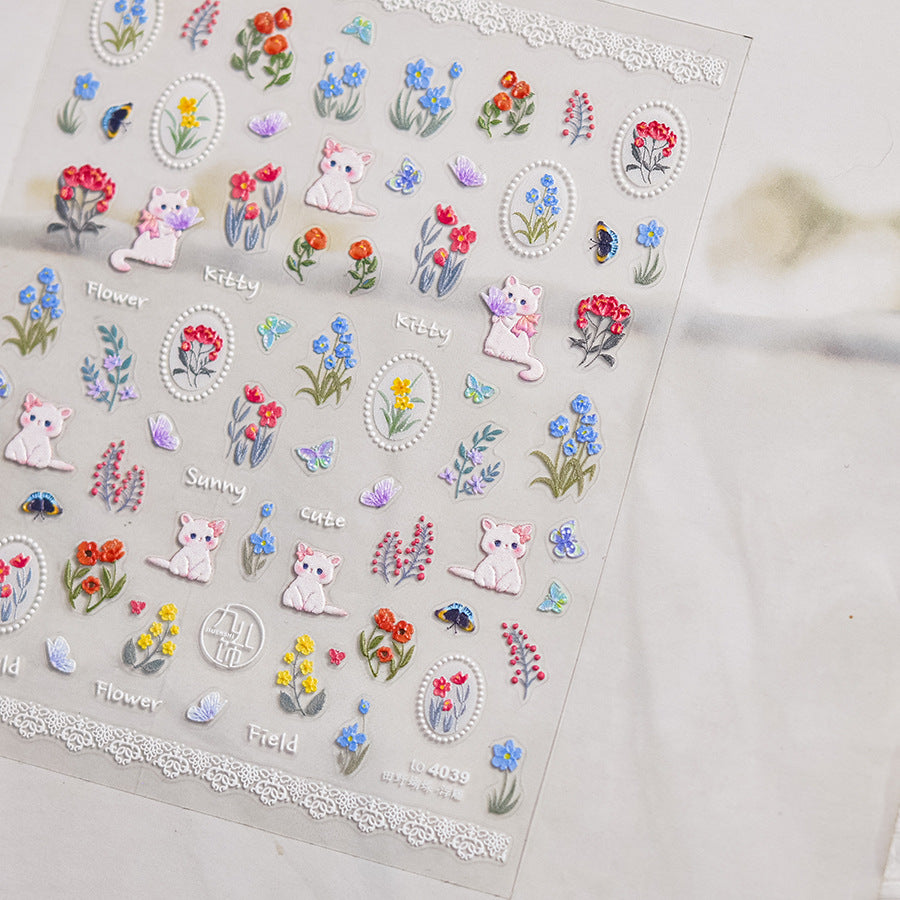 Hello Claws | Kitty Garden Nail Deco Sticker