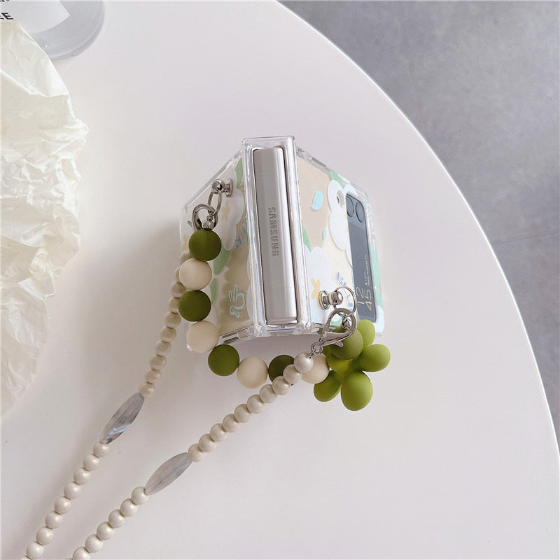 White Flower Samsung Galaxy Z Flip Phone Case