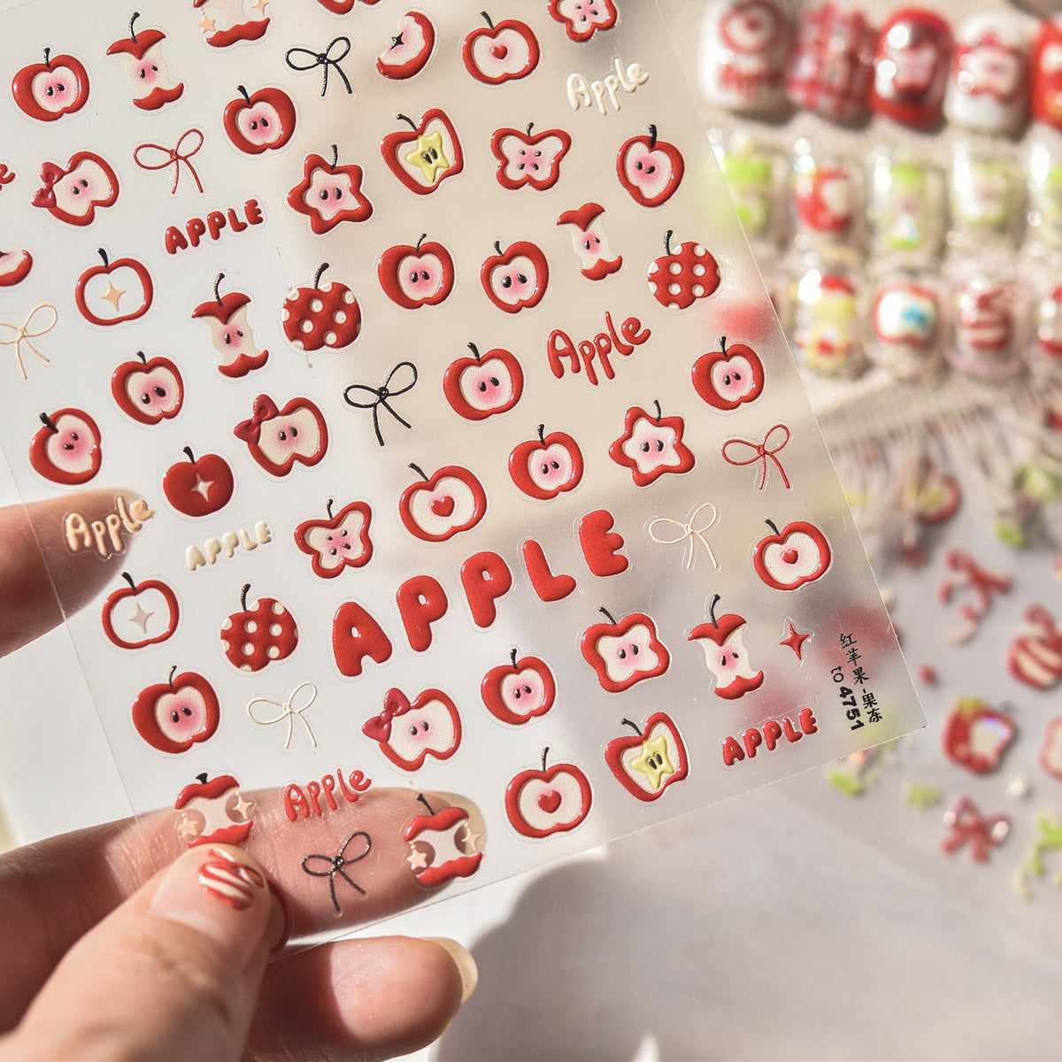 Hello Claws | Red Apple 3D Nail Deco Sticker