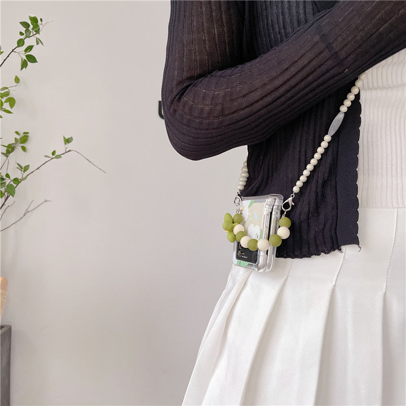 White Flower Samsung Galaxy Z Flip Phone Case
