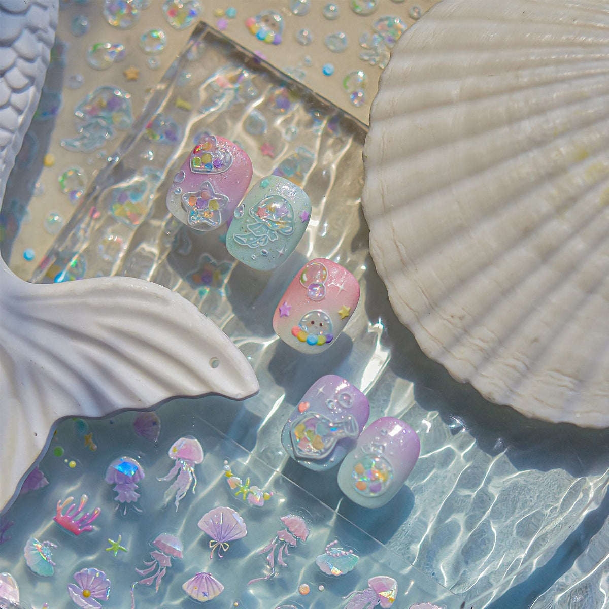 Hello Claws | Bubble Jelly Fish Nail Deco Sticker