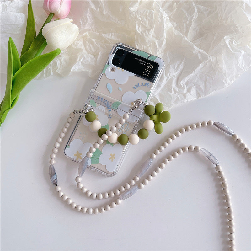 White Flower Samsung Galaxy Z Flip Phone Case