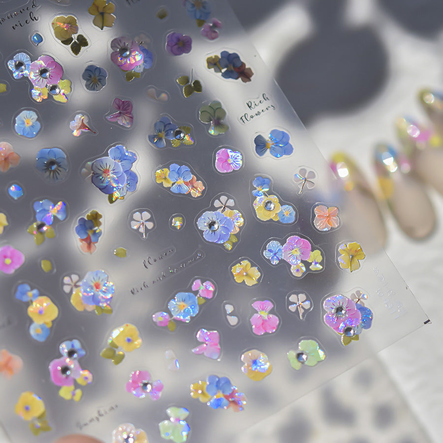 Hello Claws | Pansy Flower Diamond Nail Deco Sticker