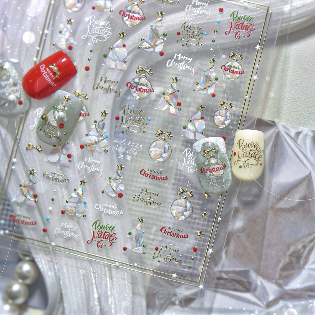 Hello Claws | Shell Christmas Tree Nail Deco Sticker