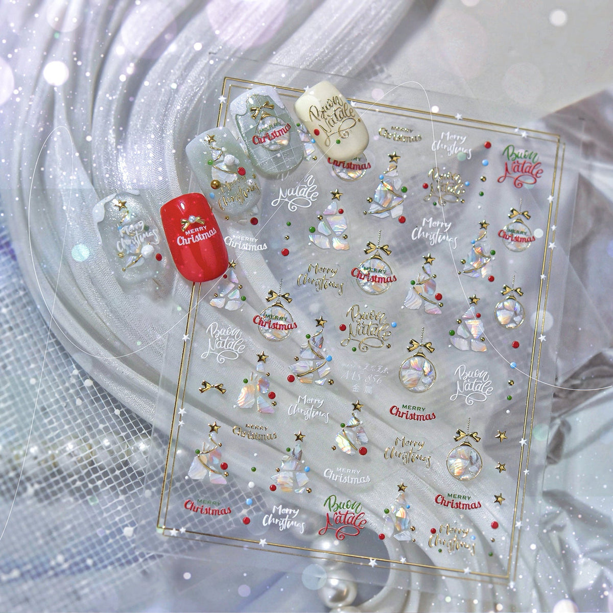 Hello Claws | Shell Christmas Tree Nail Deco Sticker