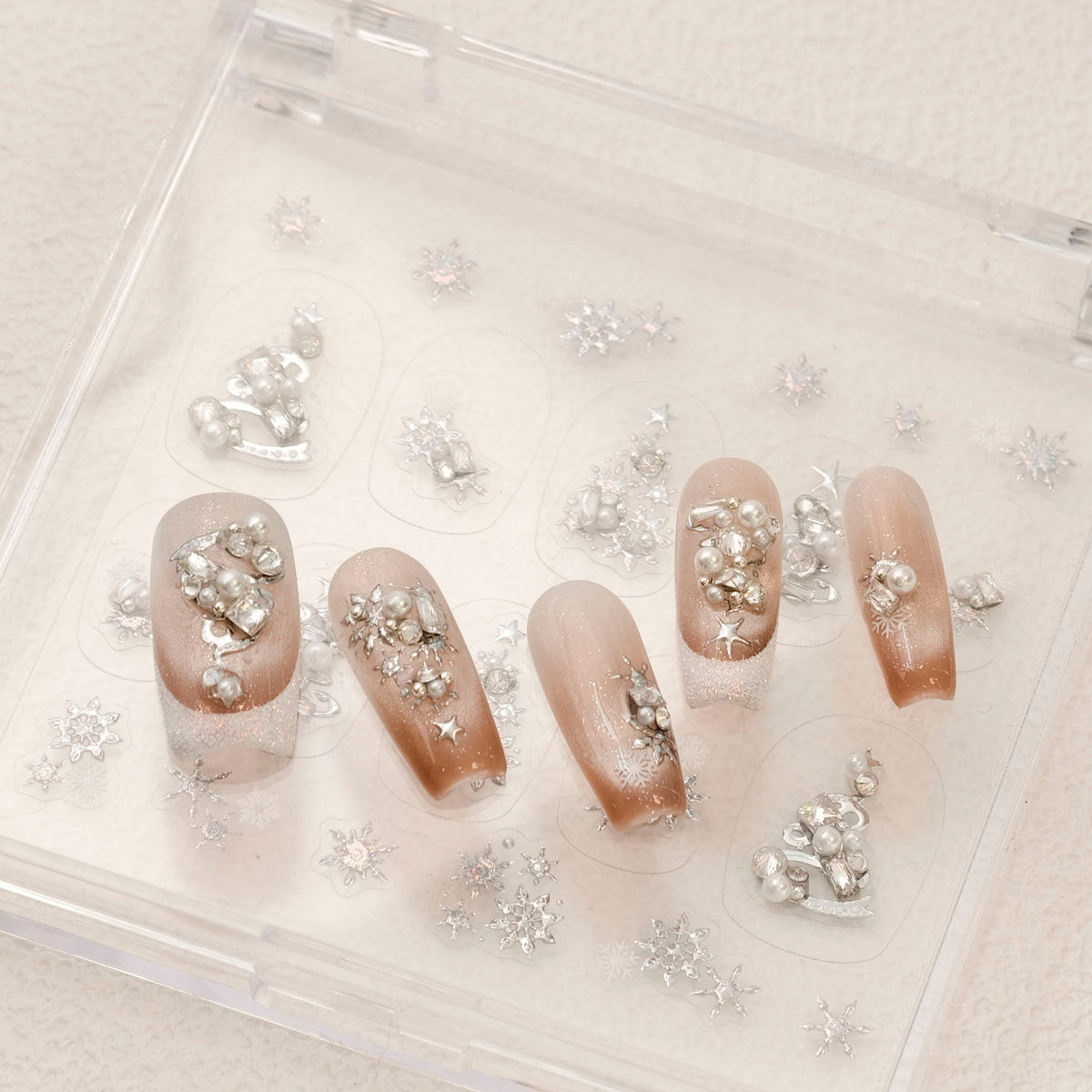 Hello Claws | Silver Christmas Tree Nail Deco Sticker