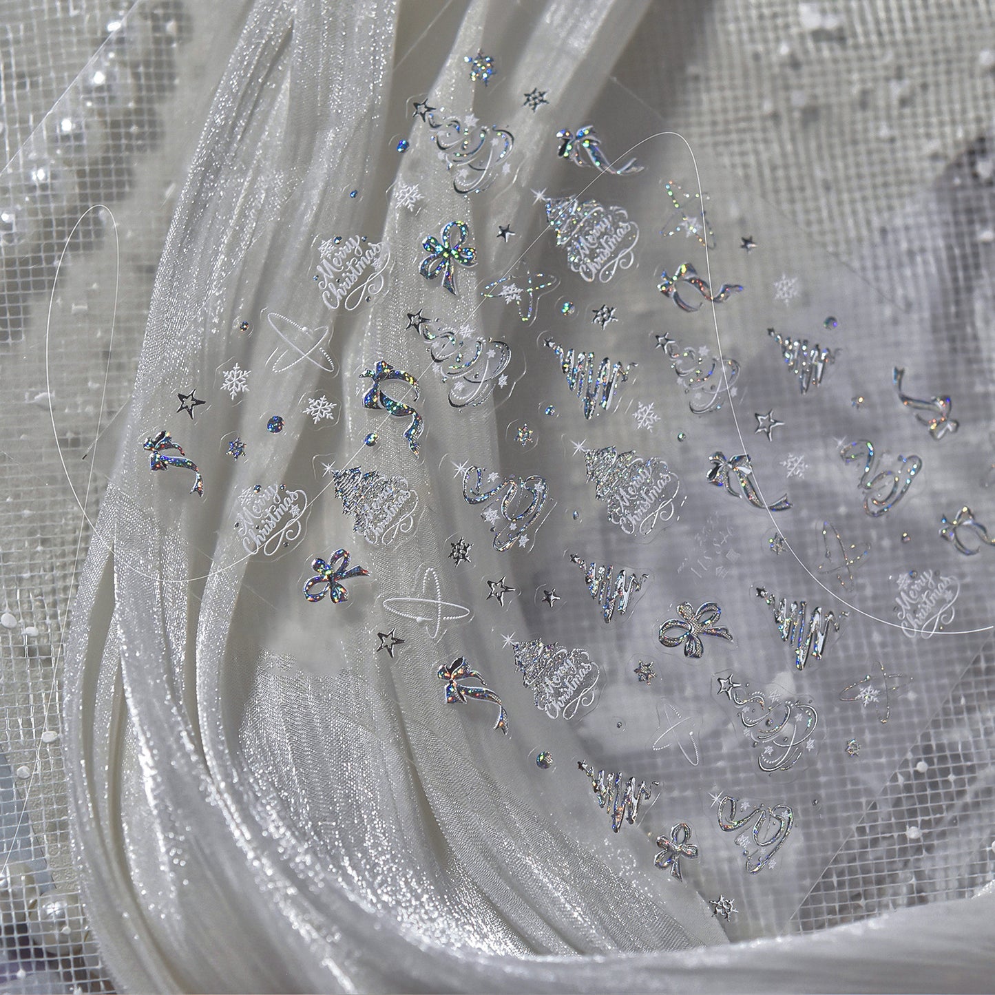 Hello Claws | Silver Christmas Tree Nail Deco Sticker