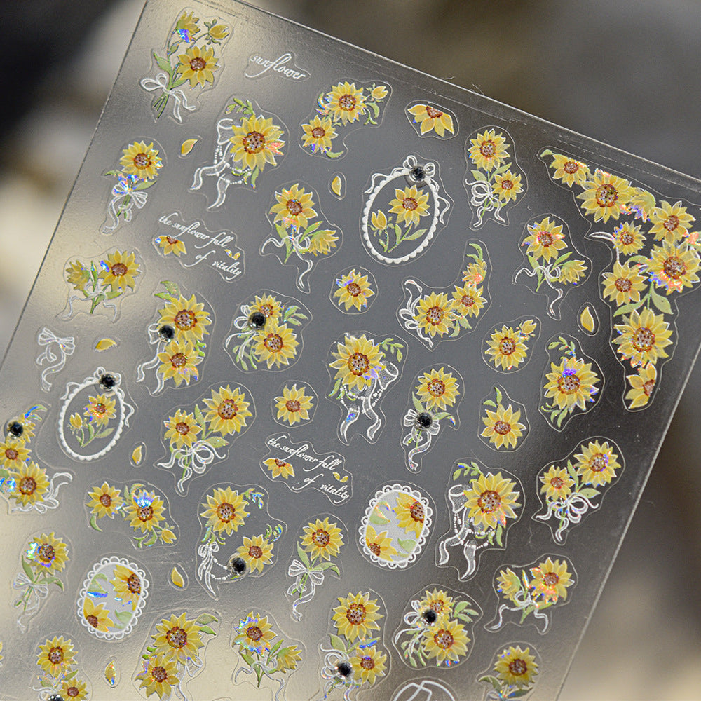 Hello Claws | Sunflower And Diamond Nail Deco Sticker