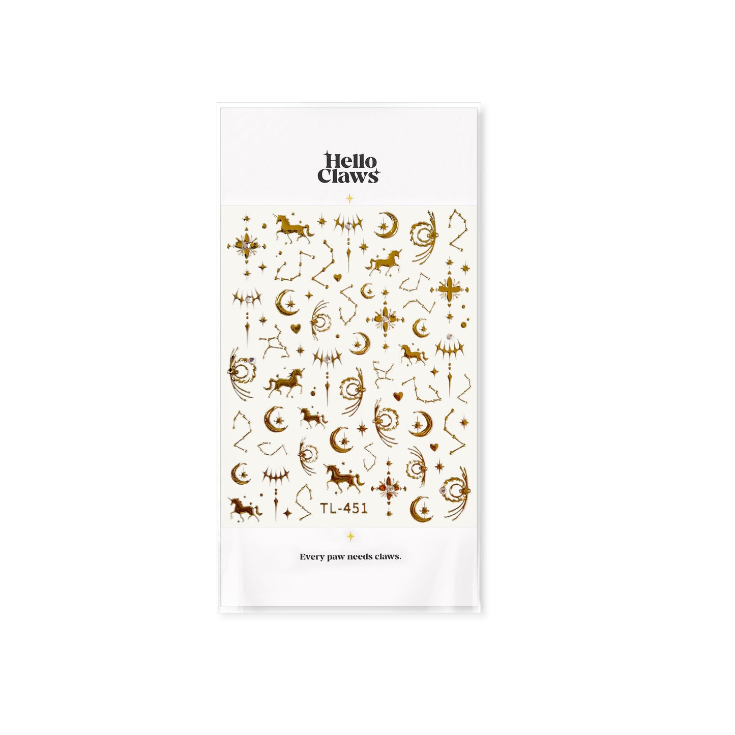 Hello Claws | Gold Pony Nail Deco Sticker