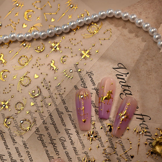 Hello Claws | Gold Pony Nail Deco Sticker