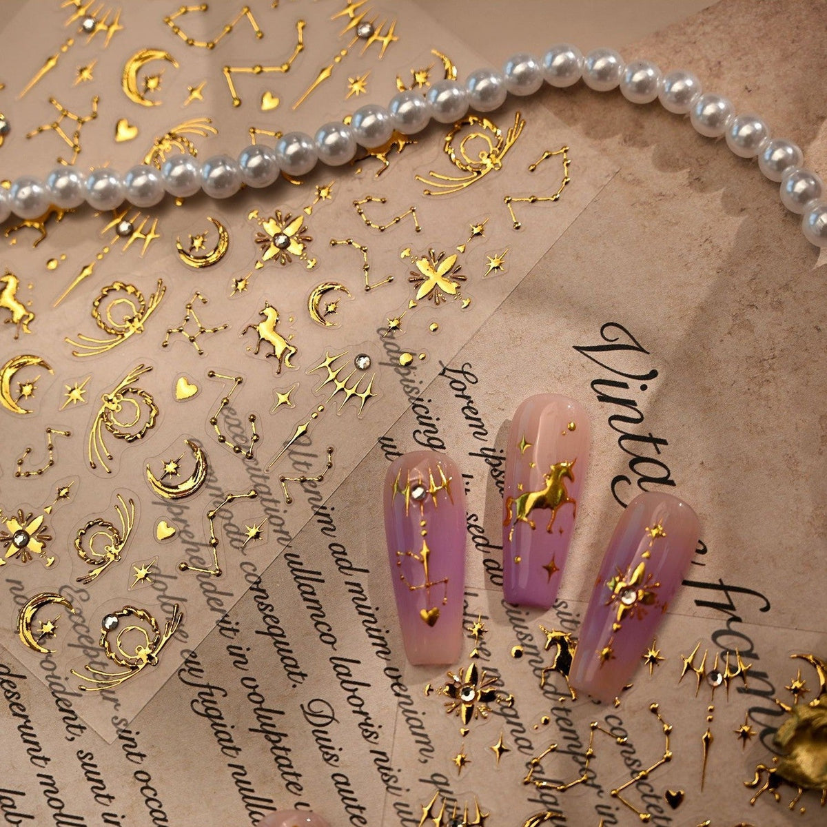 Hello Claws | Gold Pony Nail Deco Sticker